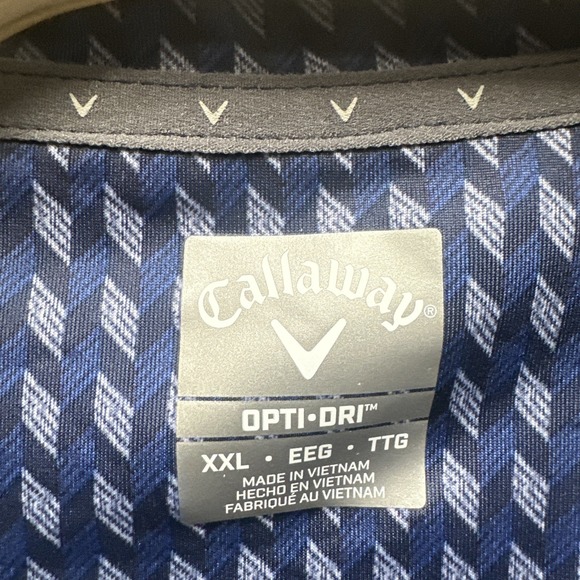 NWT Callaway Men's Opti-Dri 2xl Golf Polo Shirt CGKSF0D5 Peacoat MSRP $80 - Picture 2 of 5